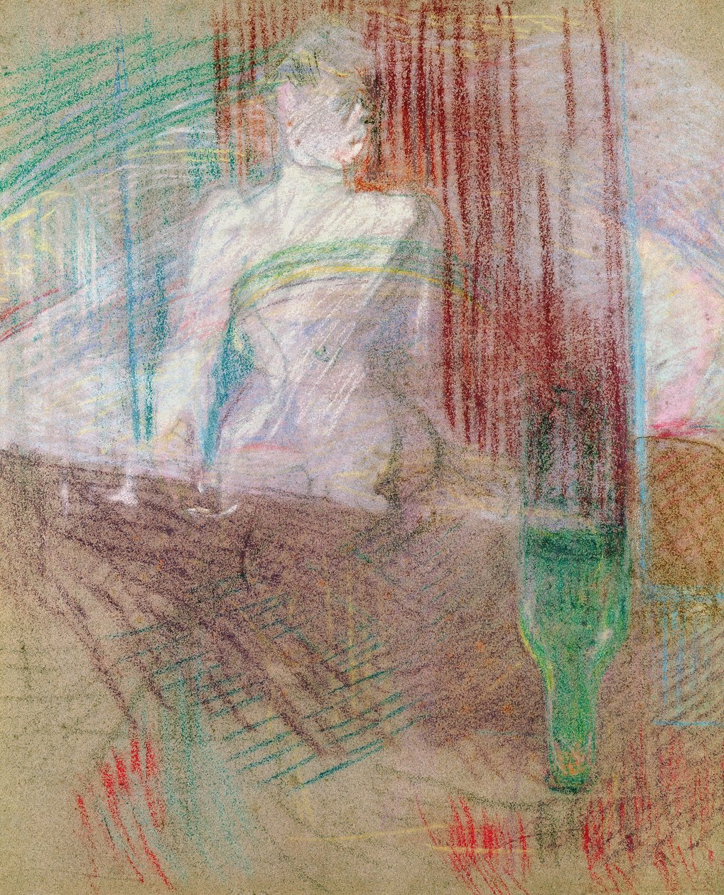 Mulher em pé atrás de uma mesa, de &39;Elles&39;, 1889 (pastel sobre papel) de Henri de Toulouse Lautrec