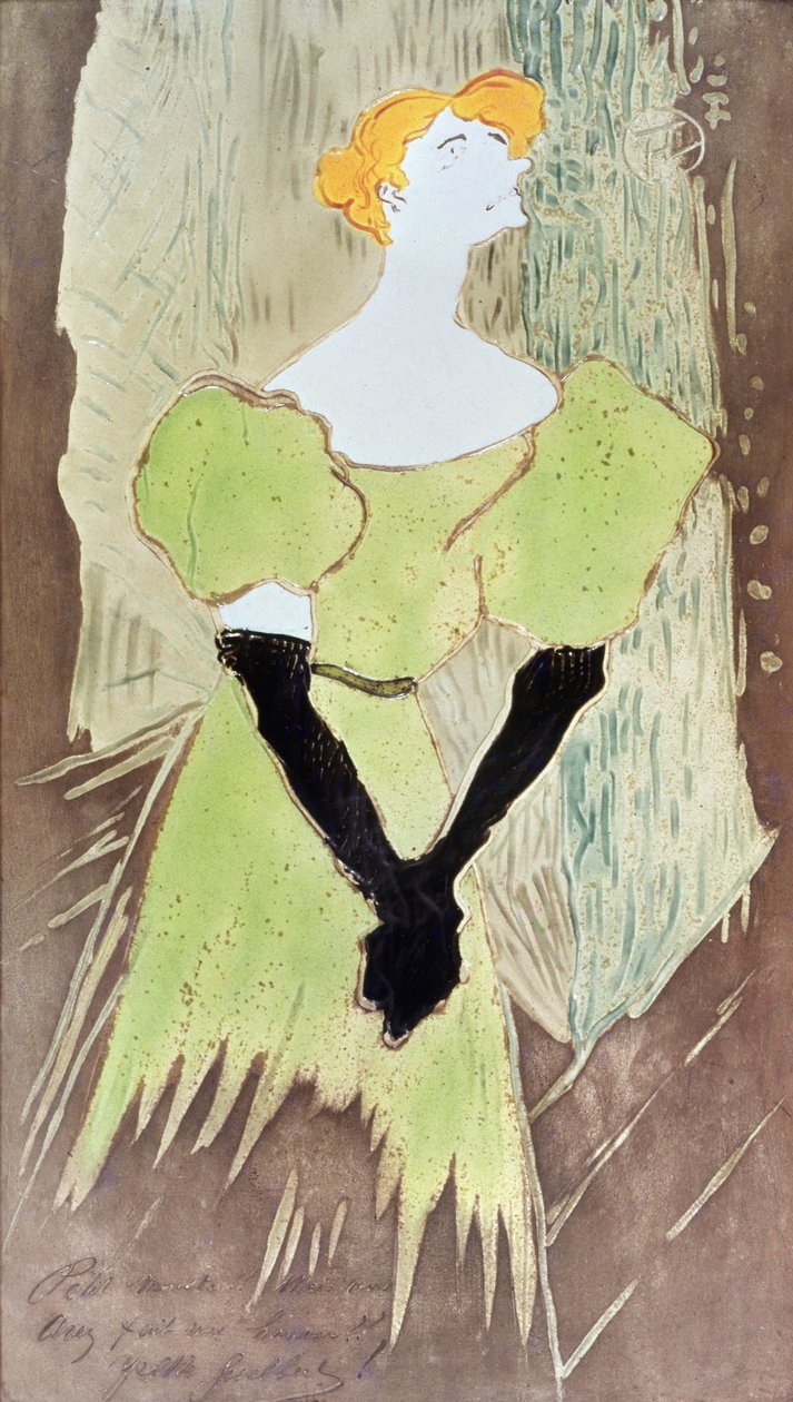 Yvette Guilbert, Music-Hall Singer, 1895 (óleo no esmalte) de Henri de Toulouse Lautrec