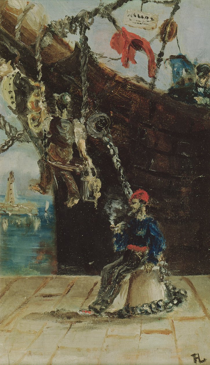 Um marinheiro em um cais, 1880 de Henri de Toulouse Lautrec