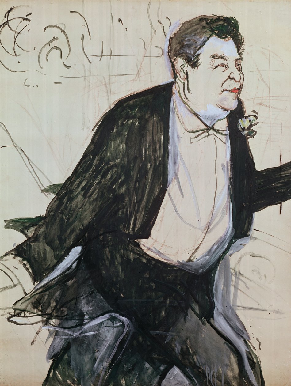 Caudieux (estudo para um cartaz), 1893 (óleo no cartão) de Henri de Toulouse Lautrec
