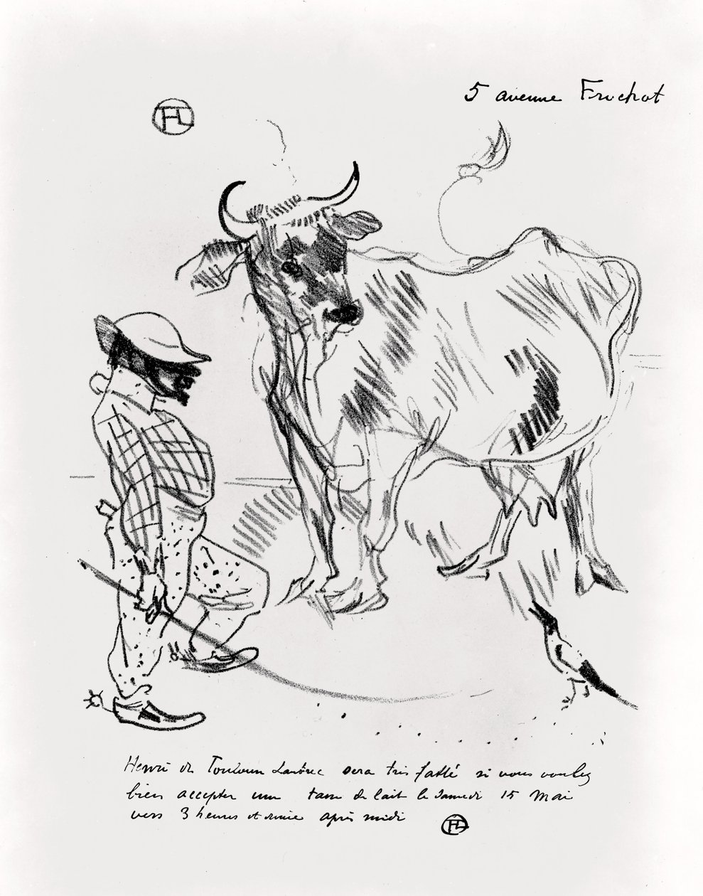 Convite para uma xícara de leite, 1897 de Henri de Toulouse Lautrec