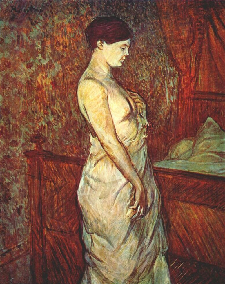 Dormindo a mesma boneca na camisa ao lado da cama de Henri de Toulouse Lautrec