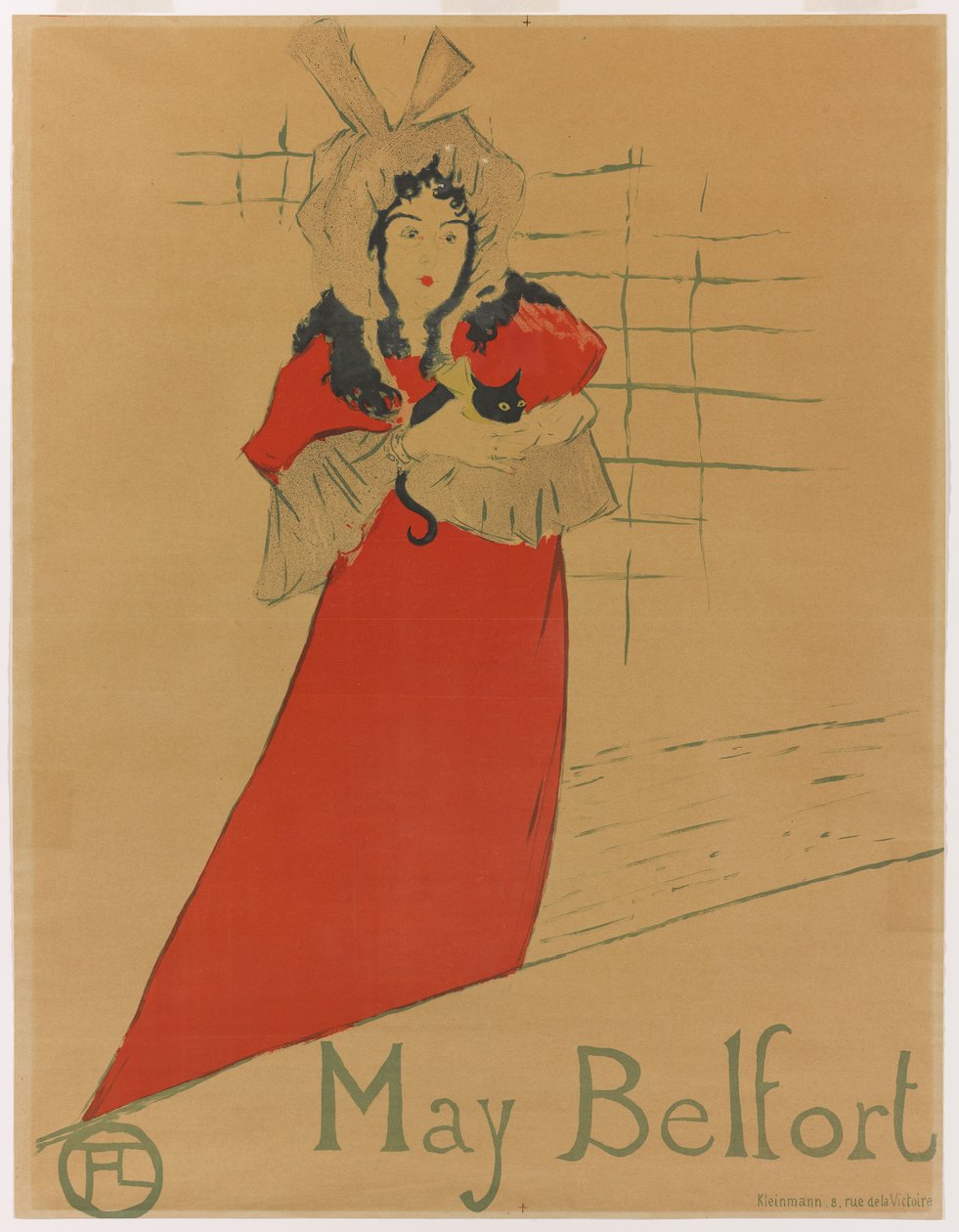 Maio Belfort, 1895 (litografia de pincel, respingos e crayon, impressa em cinco cores sobre papel) de Henri de Toulouse Lautrec