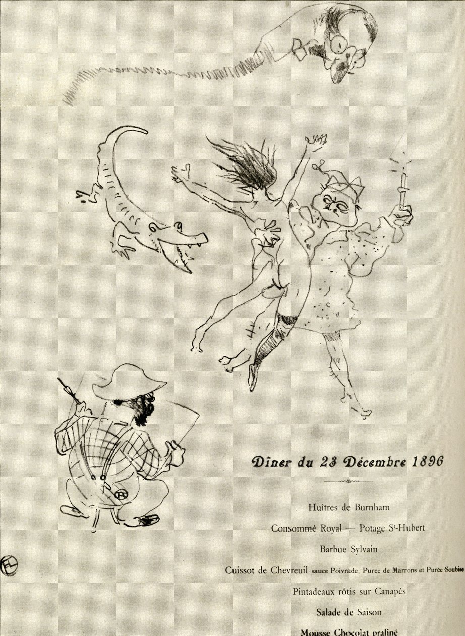 Menu de Le Crocodile, 1896, de &39;Toulouse-Lautrec&39; de Gerstle Mack, publicado em 1938 de Henri de Toulouse Lautrec