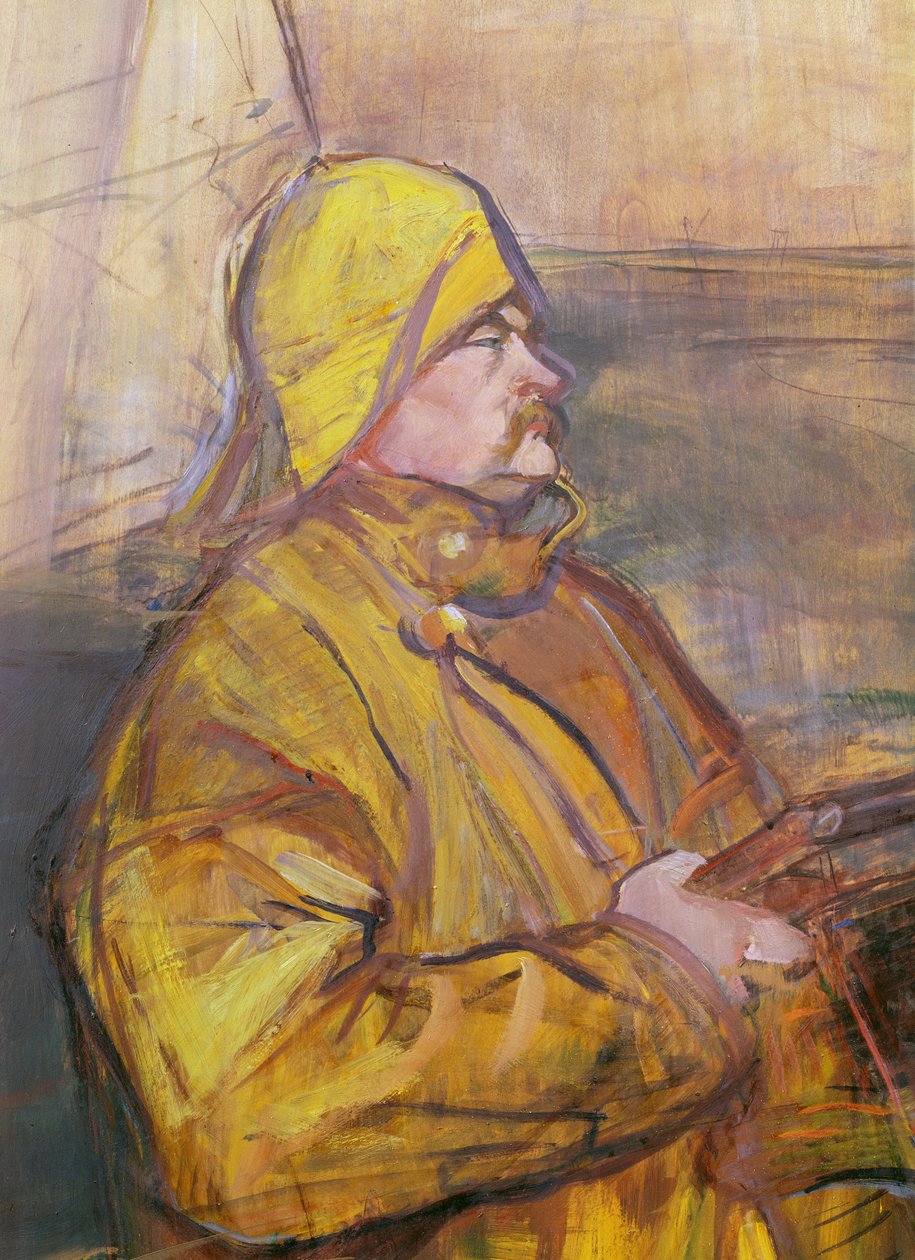 Monsieur Maurice Joyant, 1900 detalhe da cabeça de Henri de Toulouse Lautrec