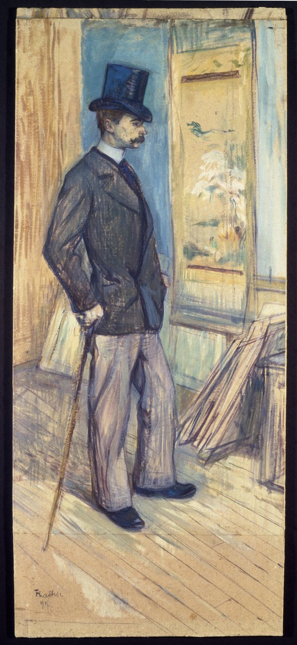 Retrato de M. Paul Sescau, 1891 (óleo e guache sobre papelão) de Henri de Toulouse Lautrec