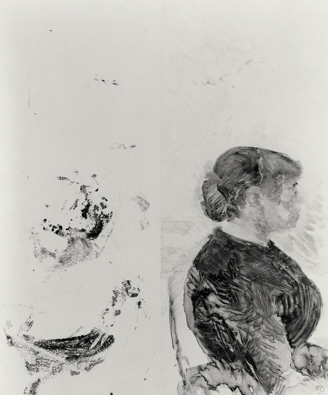 Estudo para Artilleryman and his Wife, 1886 (monotype) de Henri de Toulouse Lautrec