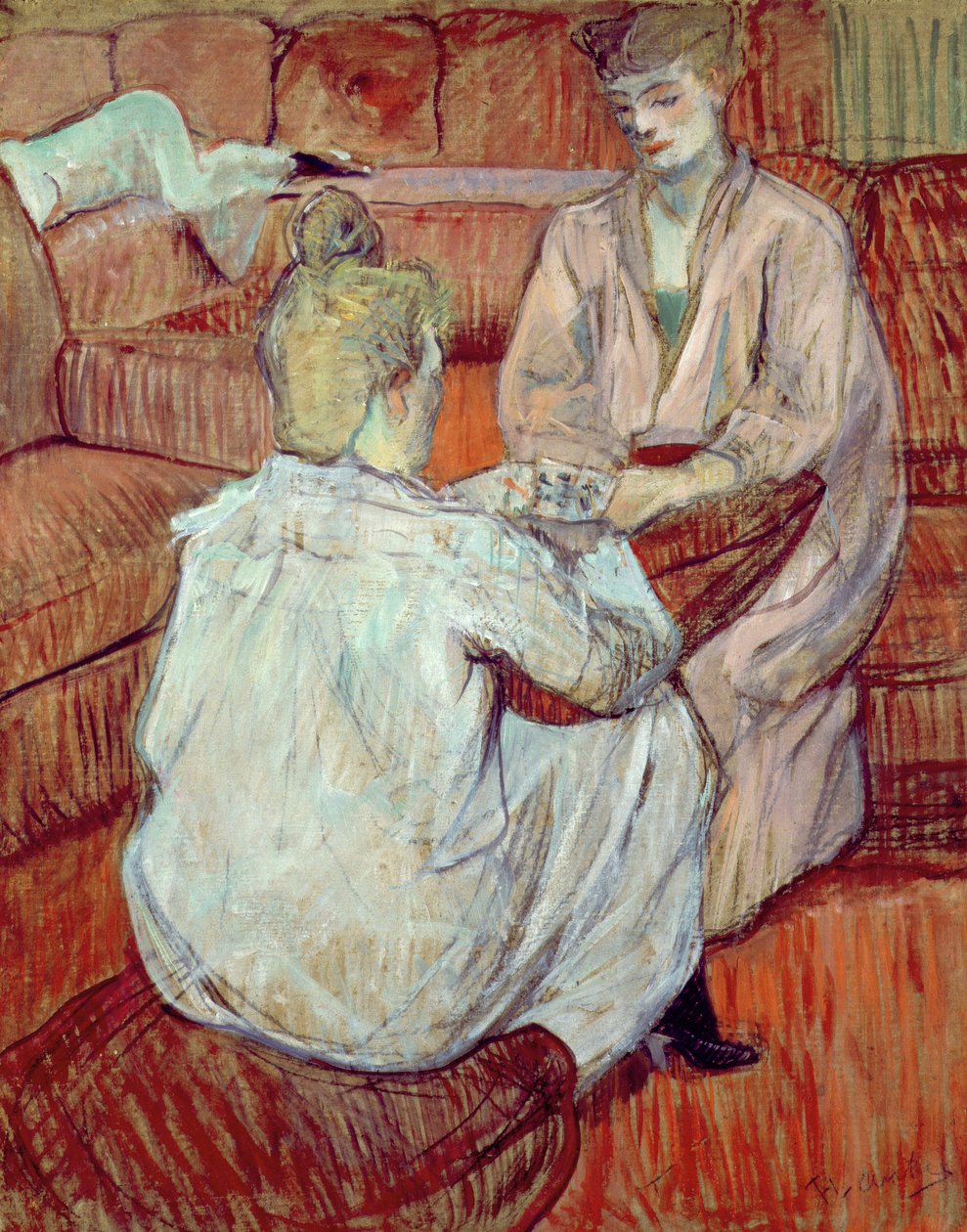 O jogo de cartas, 1893 de Henri de Toulouse Lautrec