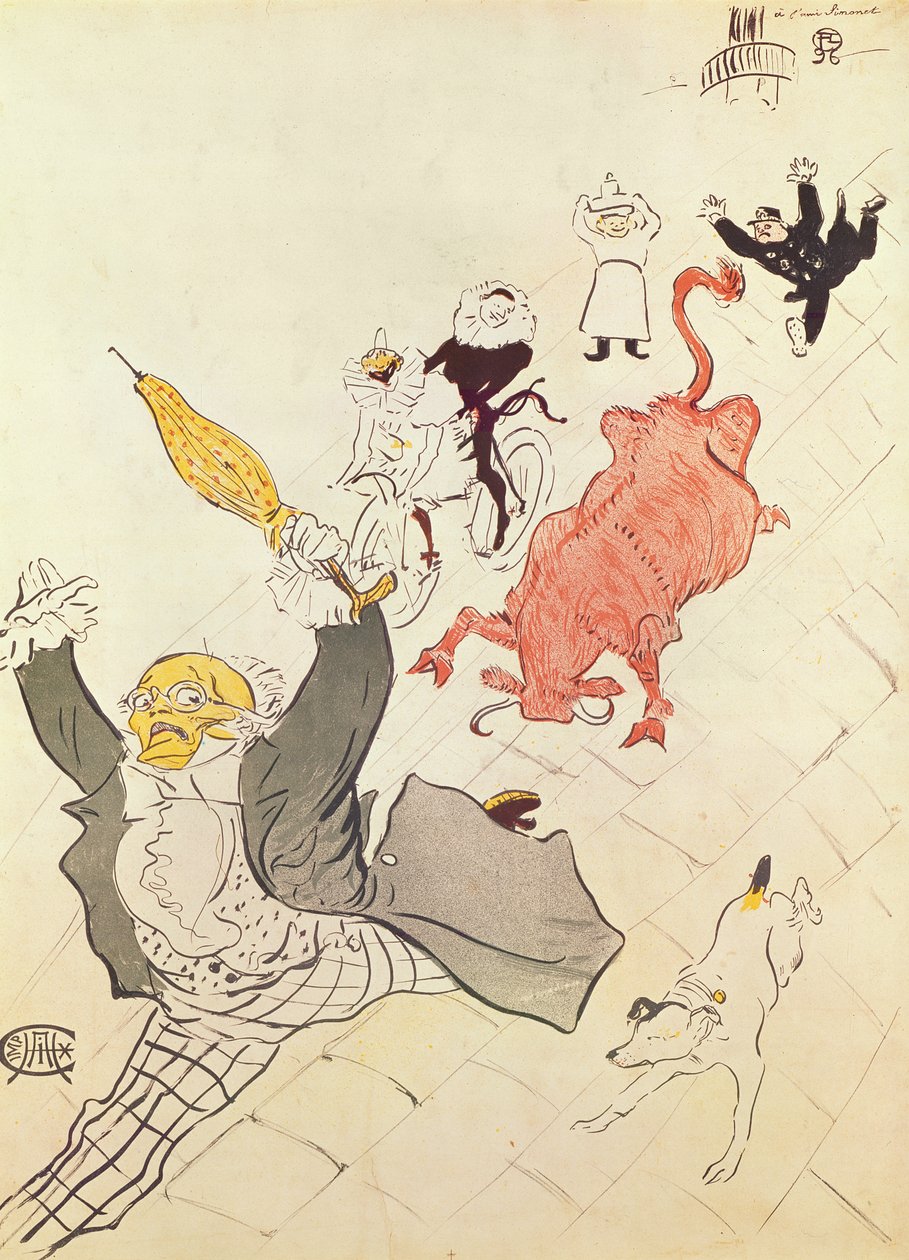 A Vaca Enfurecida (cartaz dedicado ao amigo do artista Simonet), 1896 (litografia a cores) de Henri de Toulouse Lautrec