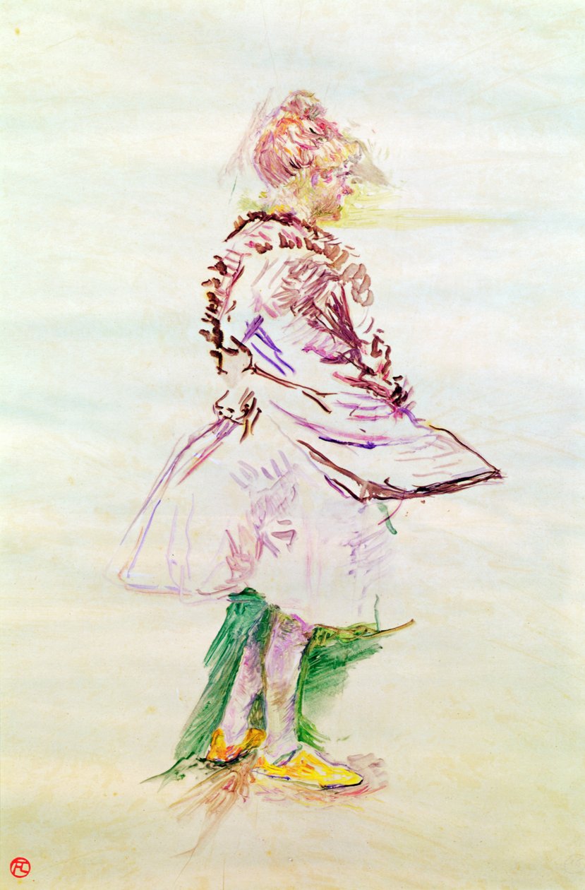 O perfil de um dançarino em pé, 1887 (óleo sobre madeira) de Henri de Toulouse Lautrec