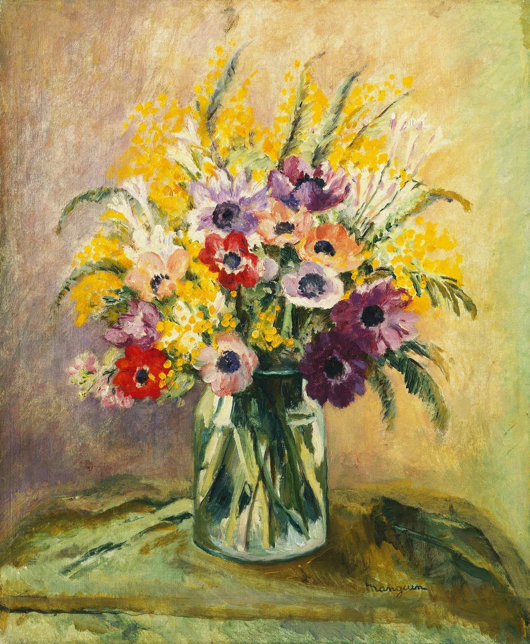 Anémonas e Mimosas de Henri Charles Manguin
