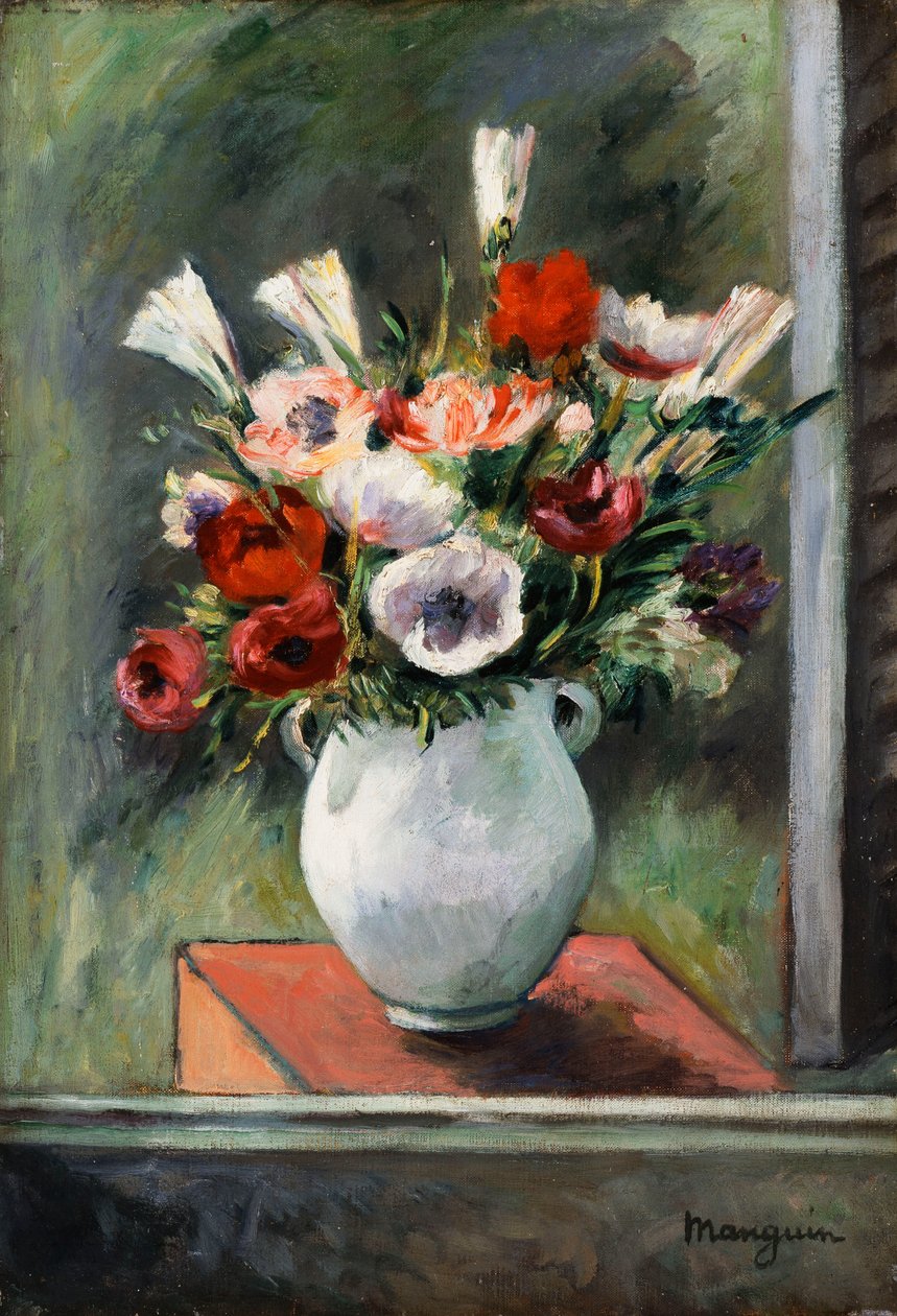Anémonas num vaso branco de Henri Charles Manguin
