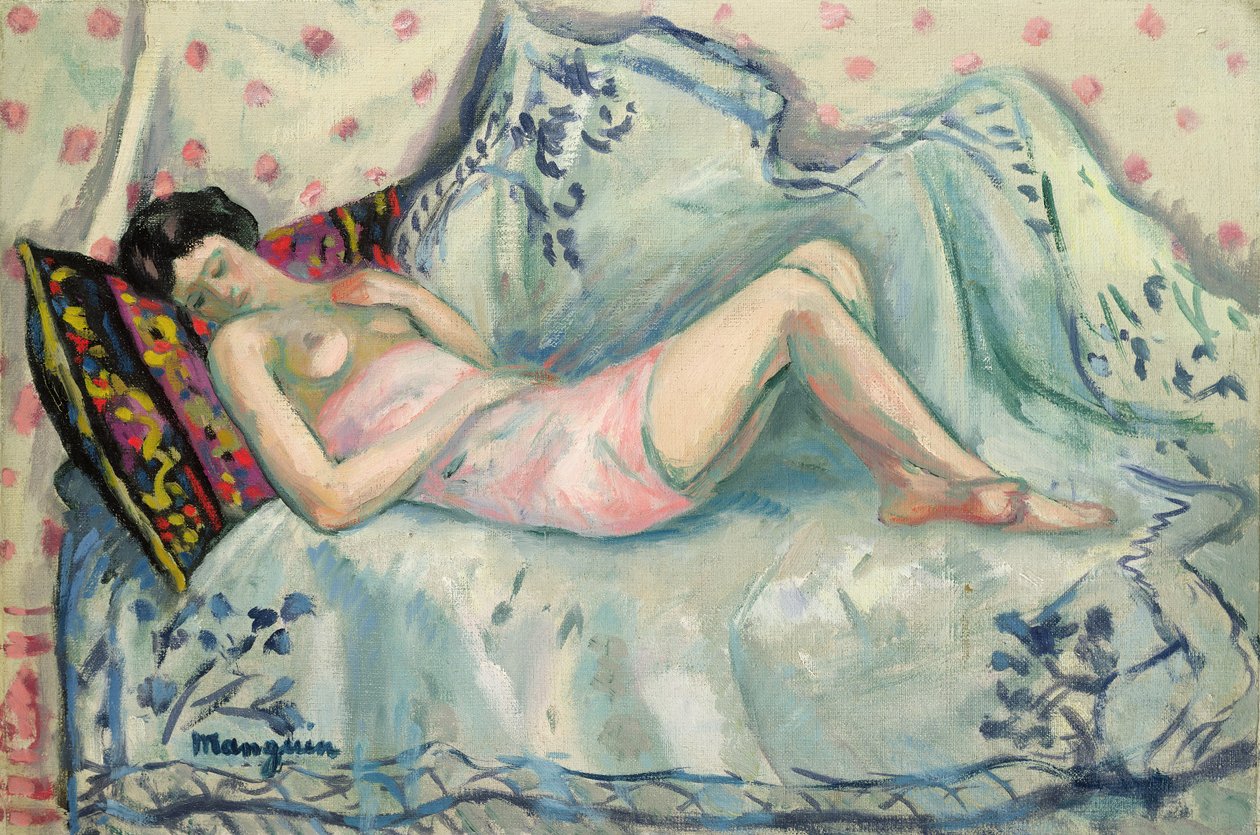 Anita na Blusa Cor-de-Rosa de Henri Charles Manguin