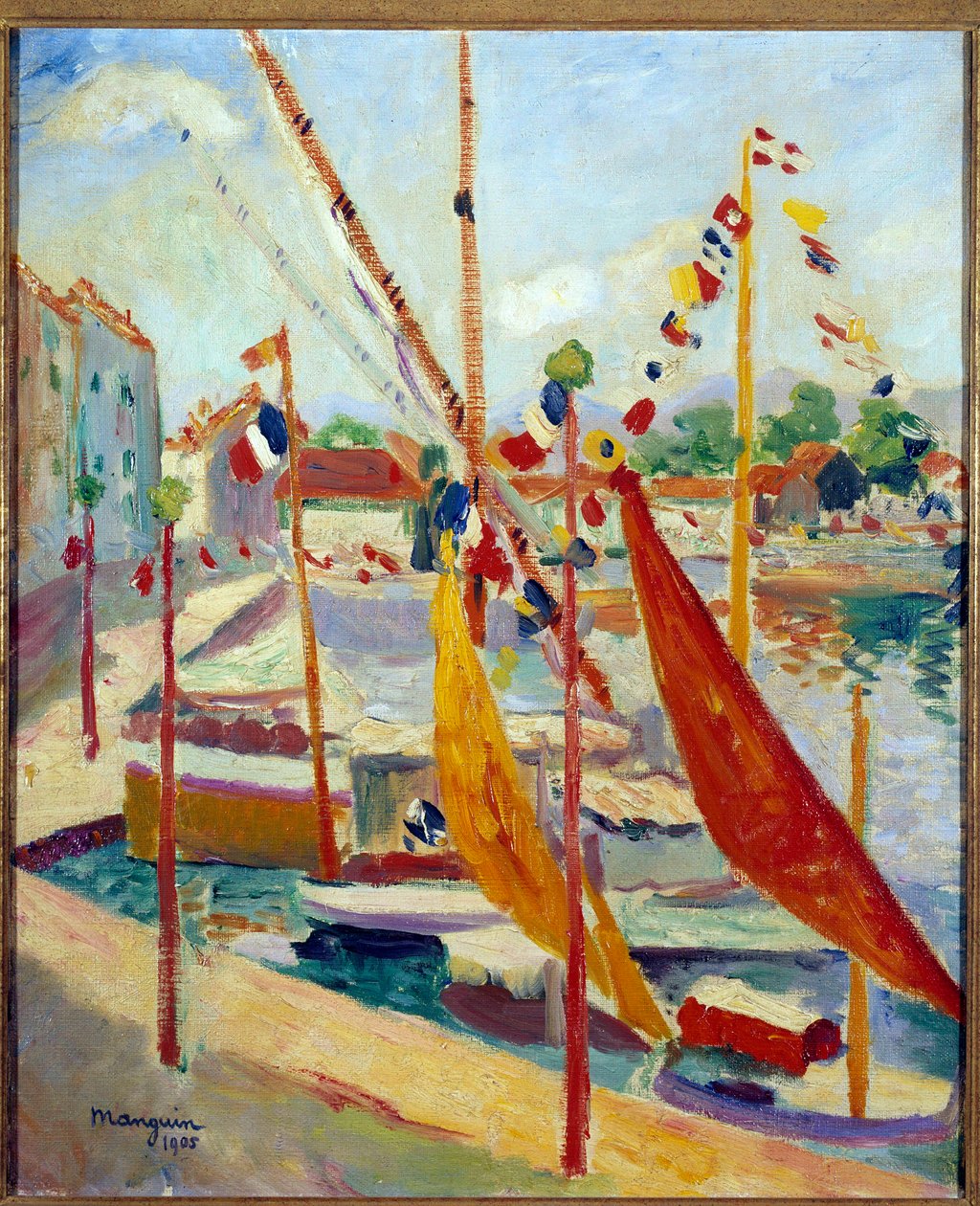 14 de Julho a Saint Tropez Pintura de Henri Manguin (1874-1949) 1905 Colecção privada de Henri Charles Manguin