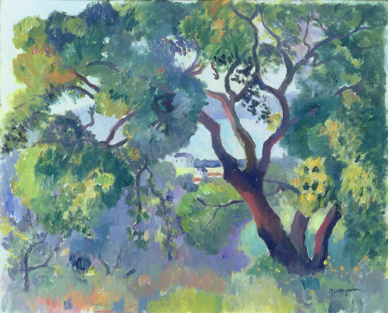 Paisagem em Saint-Tropez de Henri Charles Manguin