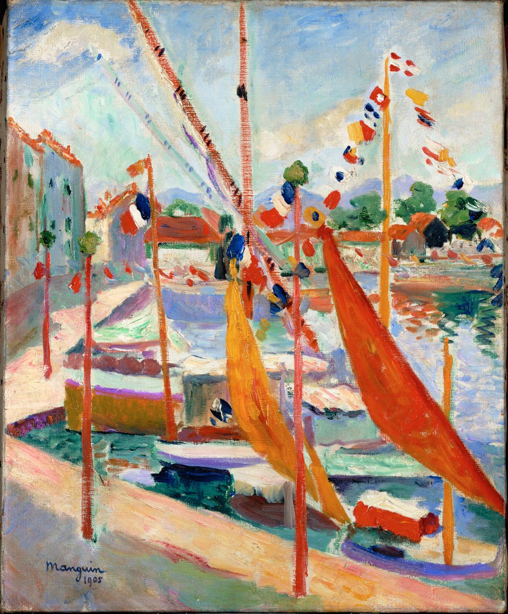 O 14 de julho em St. Tropez (óleo sobre tela) de Henri-Charles Manguin