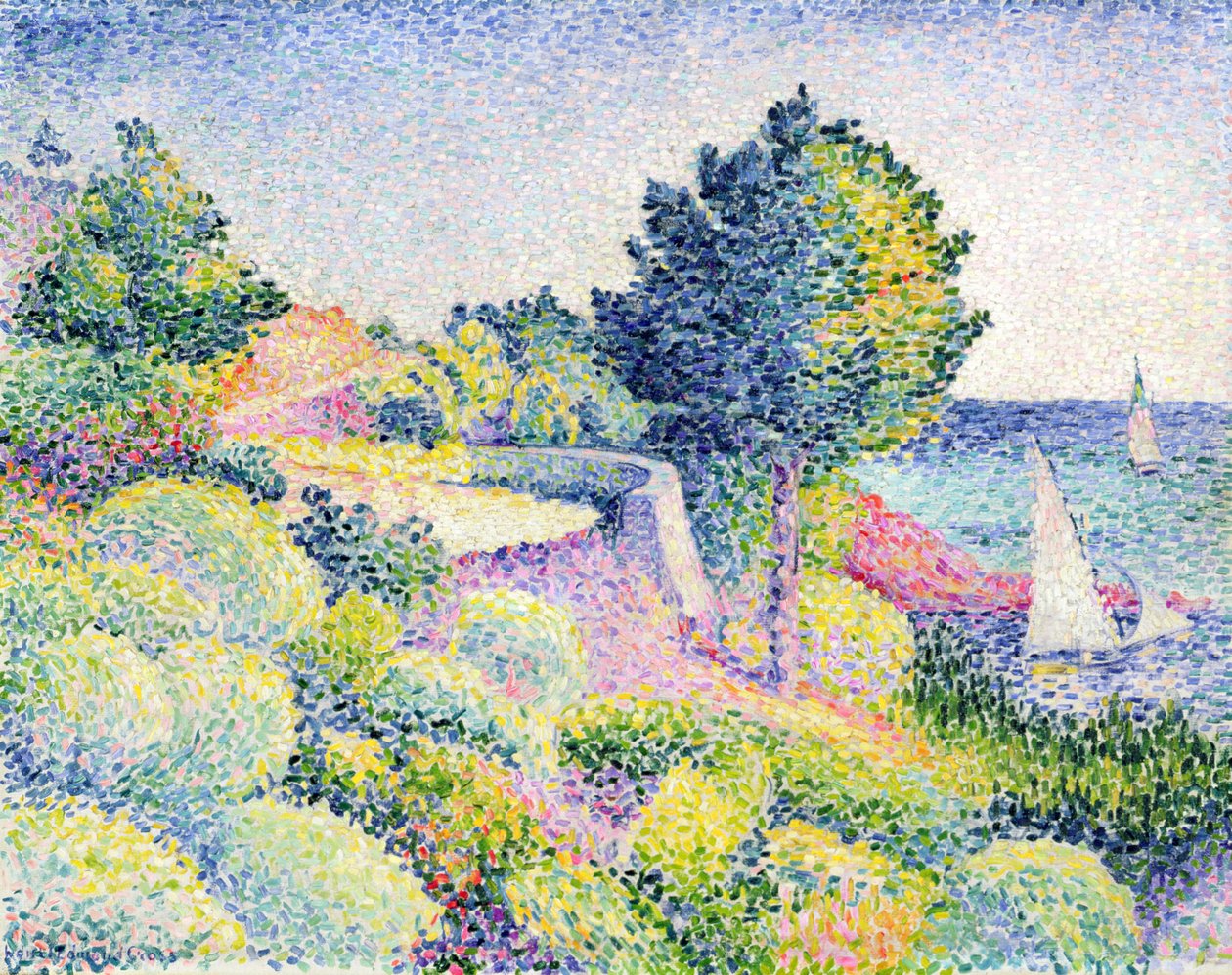 A estrada na costa, 1907 de Henri Edmond Cross