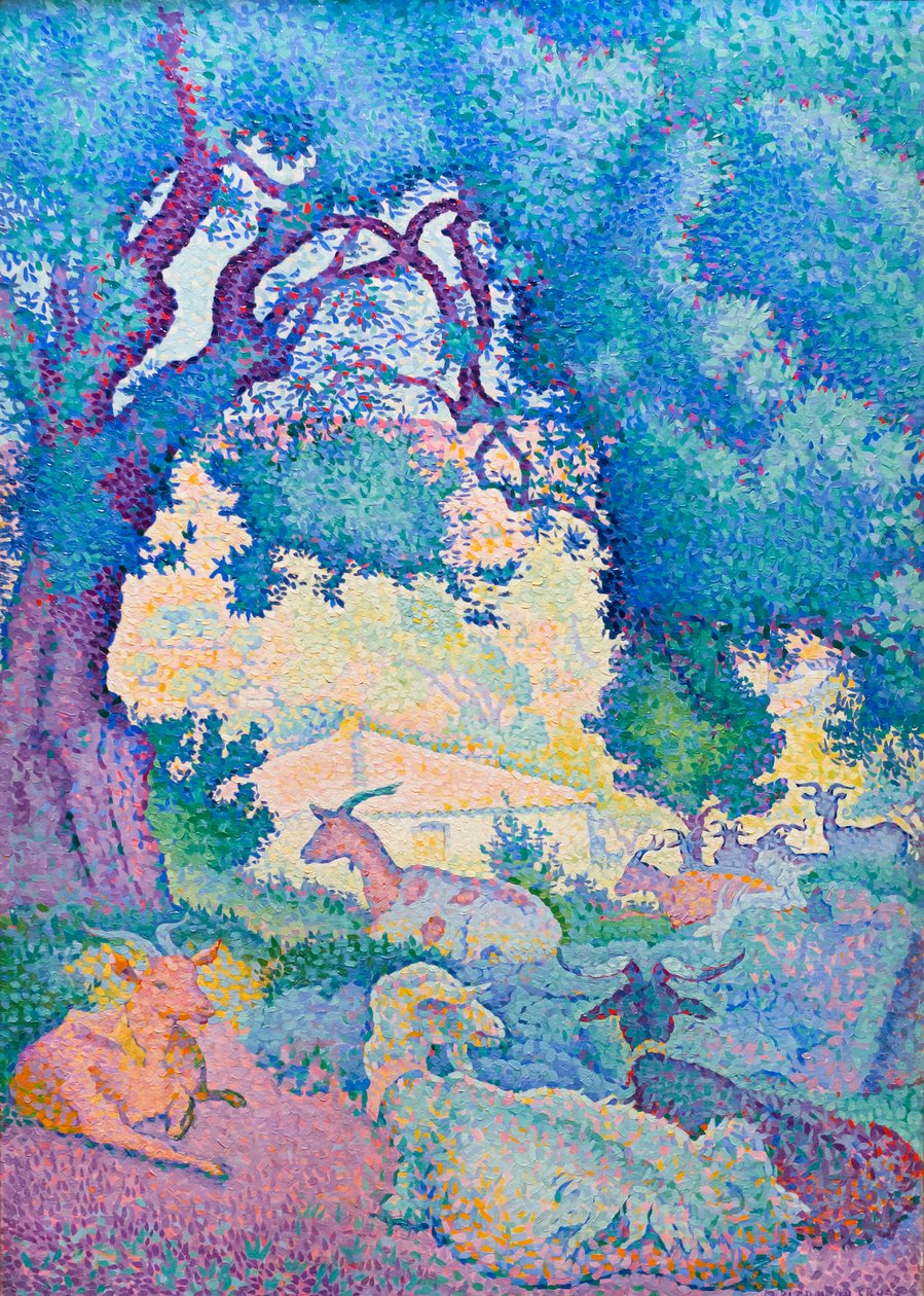 Paisagem com cabras de Henri Edmond Cross
