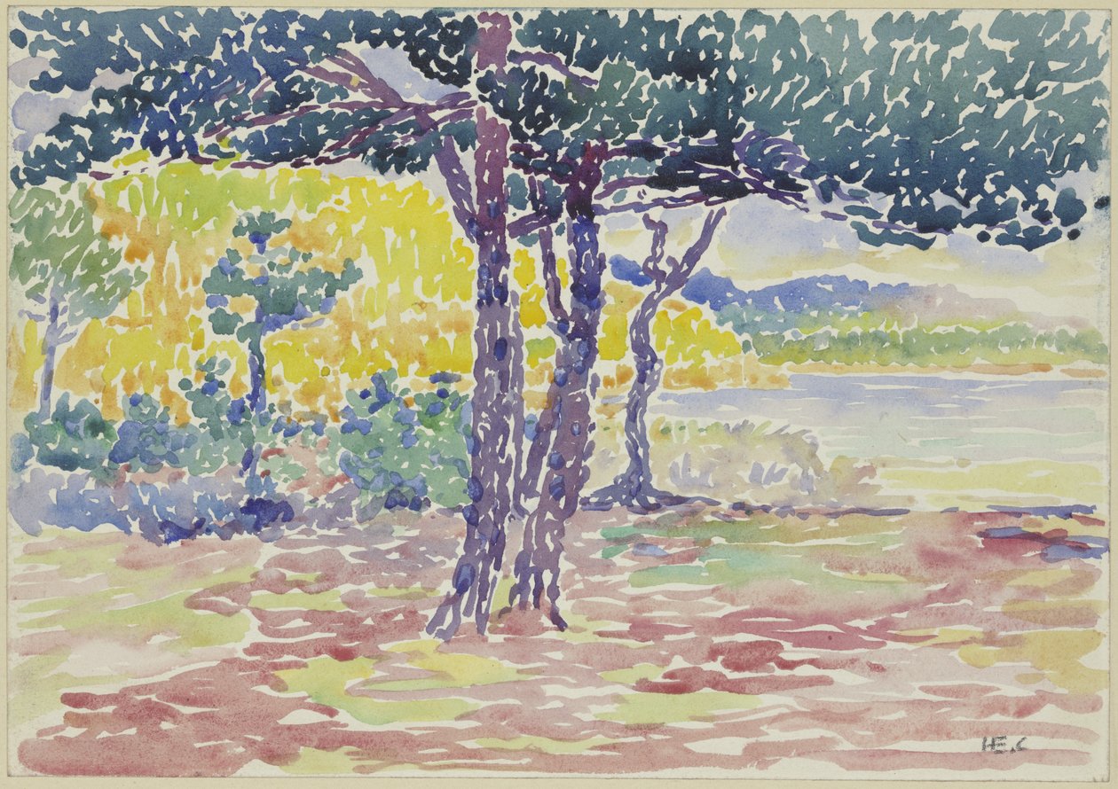 Costa do mar (sul de França) (aguarela sobre papel) de Henri Edmond Cross