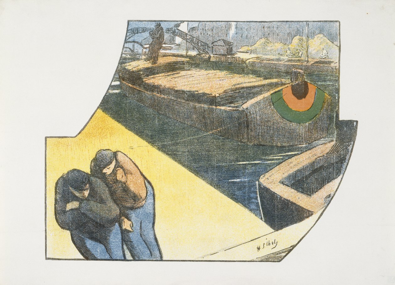 Programa para o Teatro de Produção Livre de Boubouroche, Valet of Hearts, 1893 (litografia em cores) de Henri Gabriel Ibels
