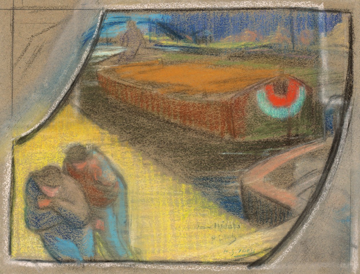 Studie für das Theaterprogramm für "Boubouroche" und "Valet de coeur (Pikbube)" de Henri-Gabriel Ibels