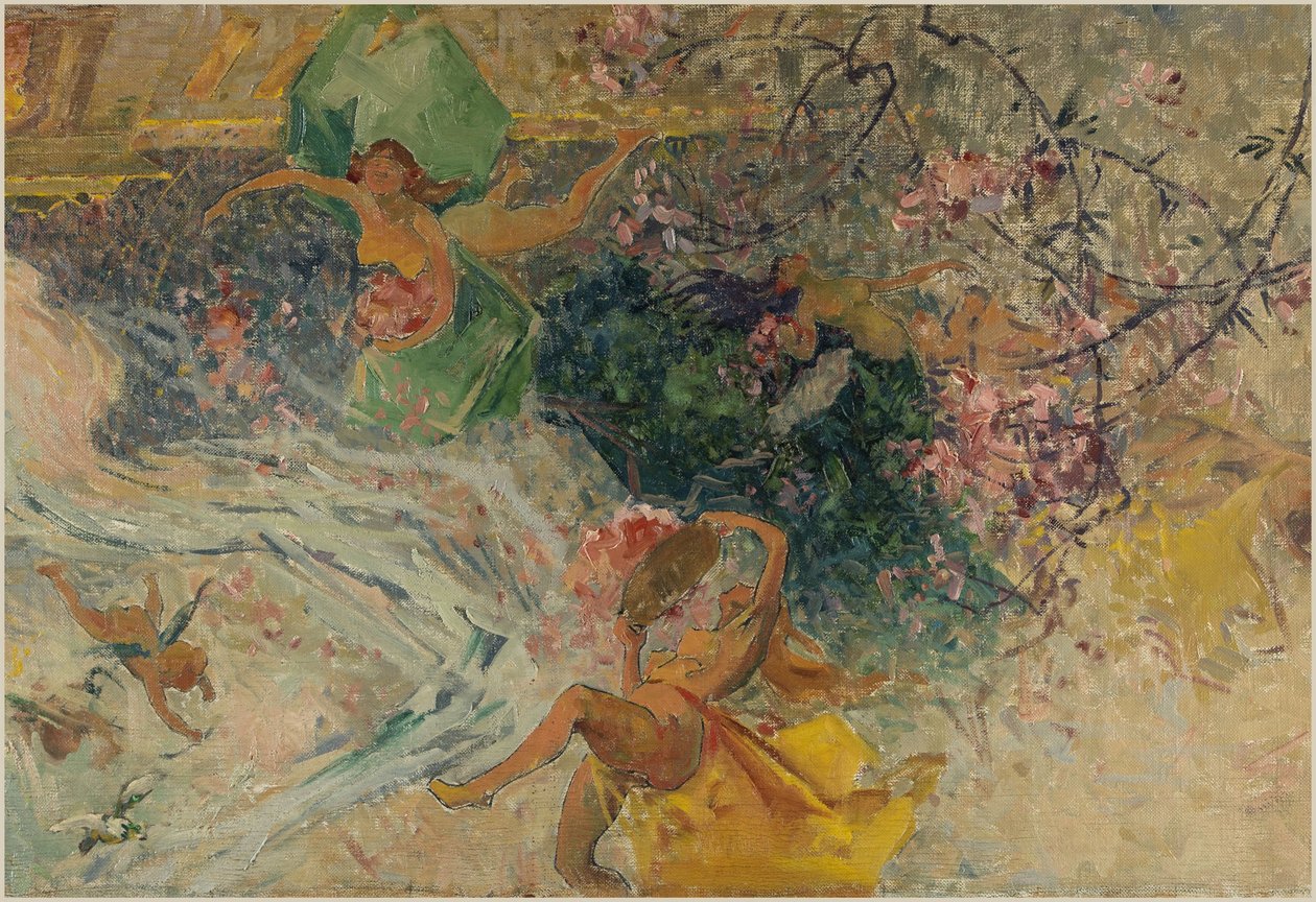Esboço para a Câmara Municipal de Aubervilliers: Alegoria (teto do salão da aldeia) de Henri Gaston Darien