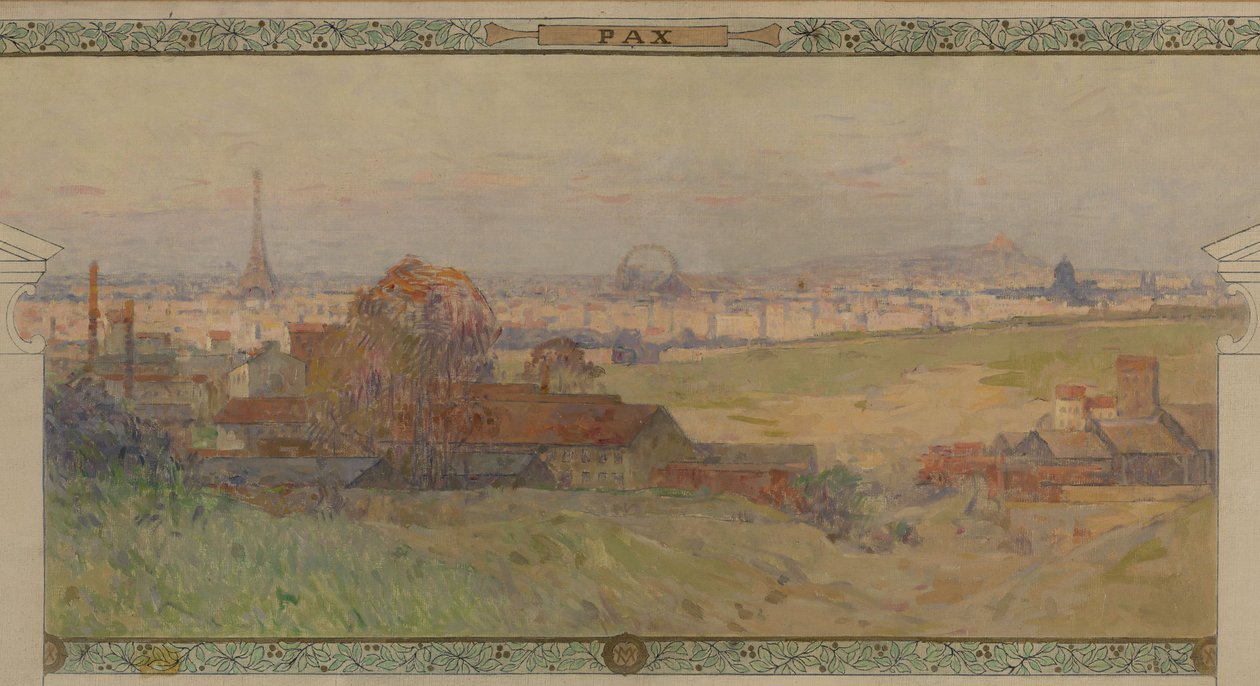 Esboço para a Salle des Fêtes da Câmara Municipal de Vanves: Pax, entre 1902 e 1903 (óleo sobre tinta sobre tela) de Henri Gaston Darien