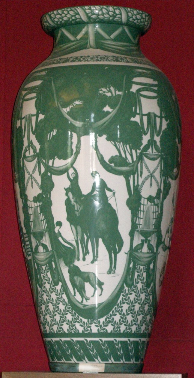 Prazeres do rio e da floresta, vaso de Beauvais, depois de Gustave-Louis Jeaulmes (1873-1959) 1930 (porcelana) de Henri Joseph Lasserre