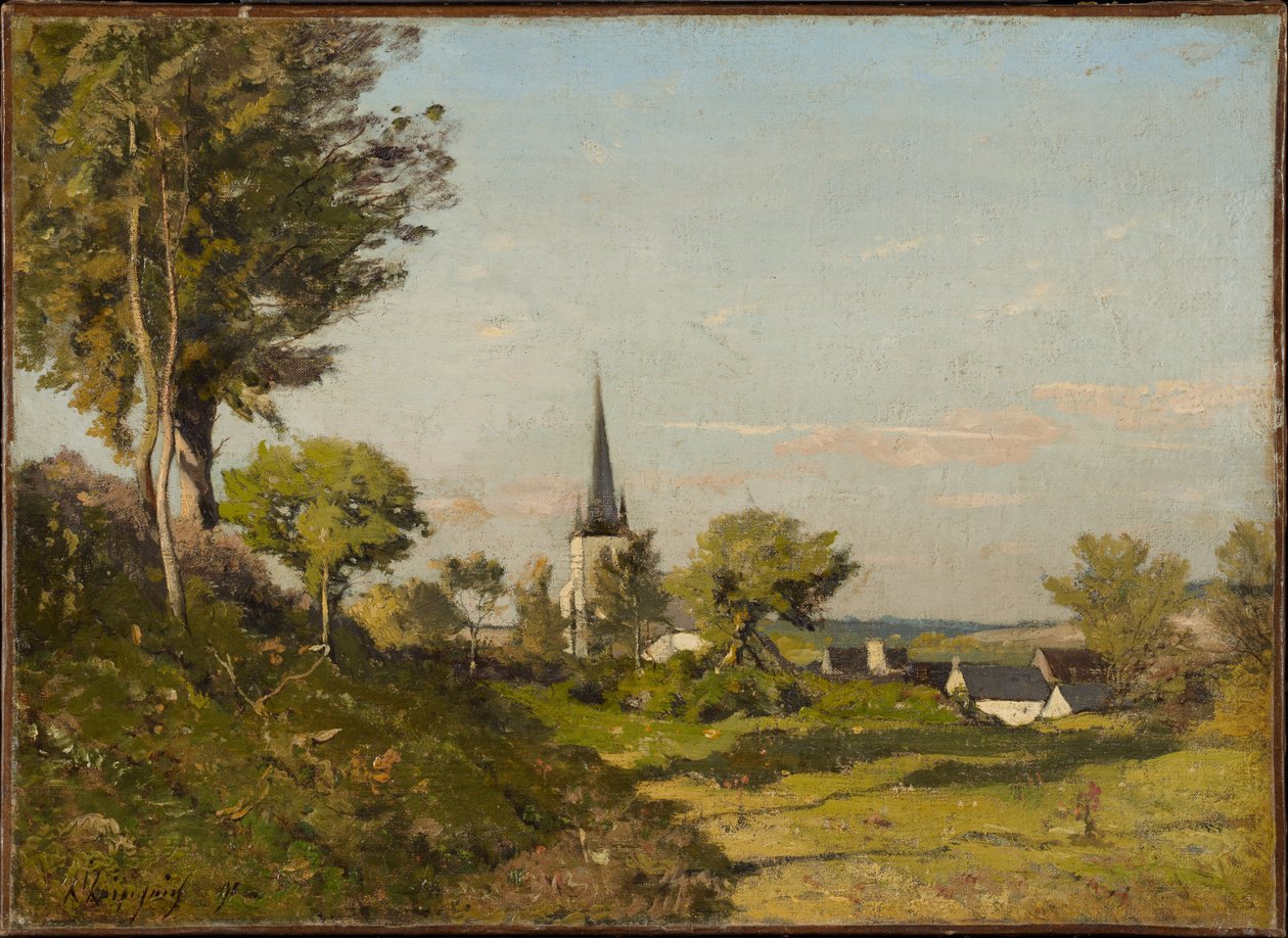 Paisagem com uma igreja de Henri-Joseph Harpignies