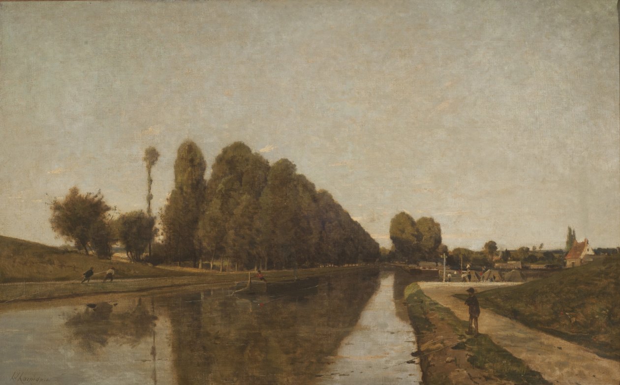 O Canal Briare (óleo sobre tela) de Henri Joseph Harpignies