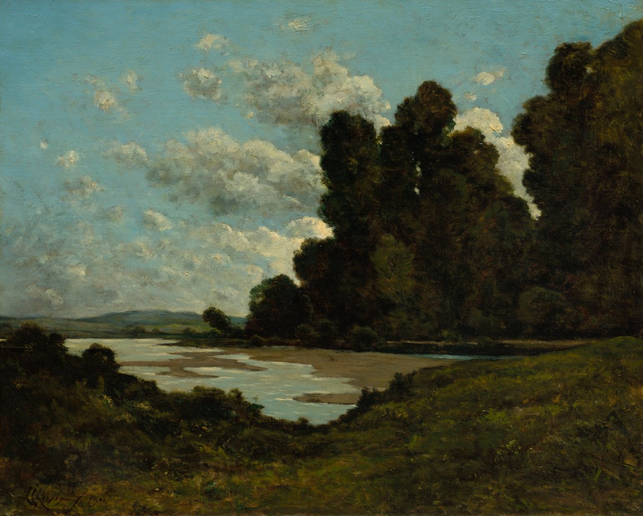 O rio Loire em Nevers de Henri Joseph Harpignies