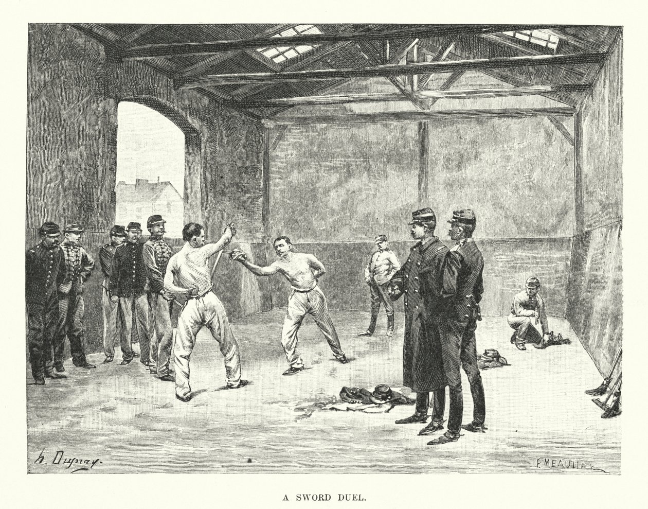 Um duelo de espadas (gravura) de Henri-Louis Dupray
