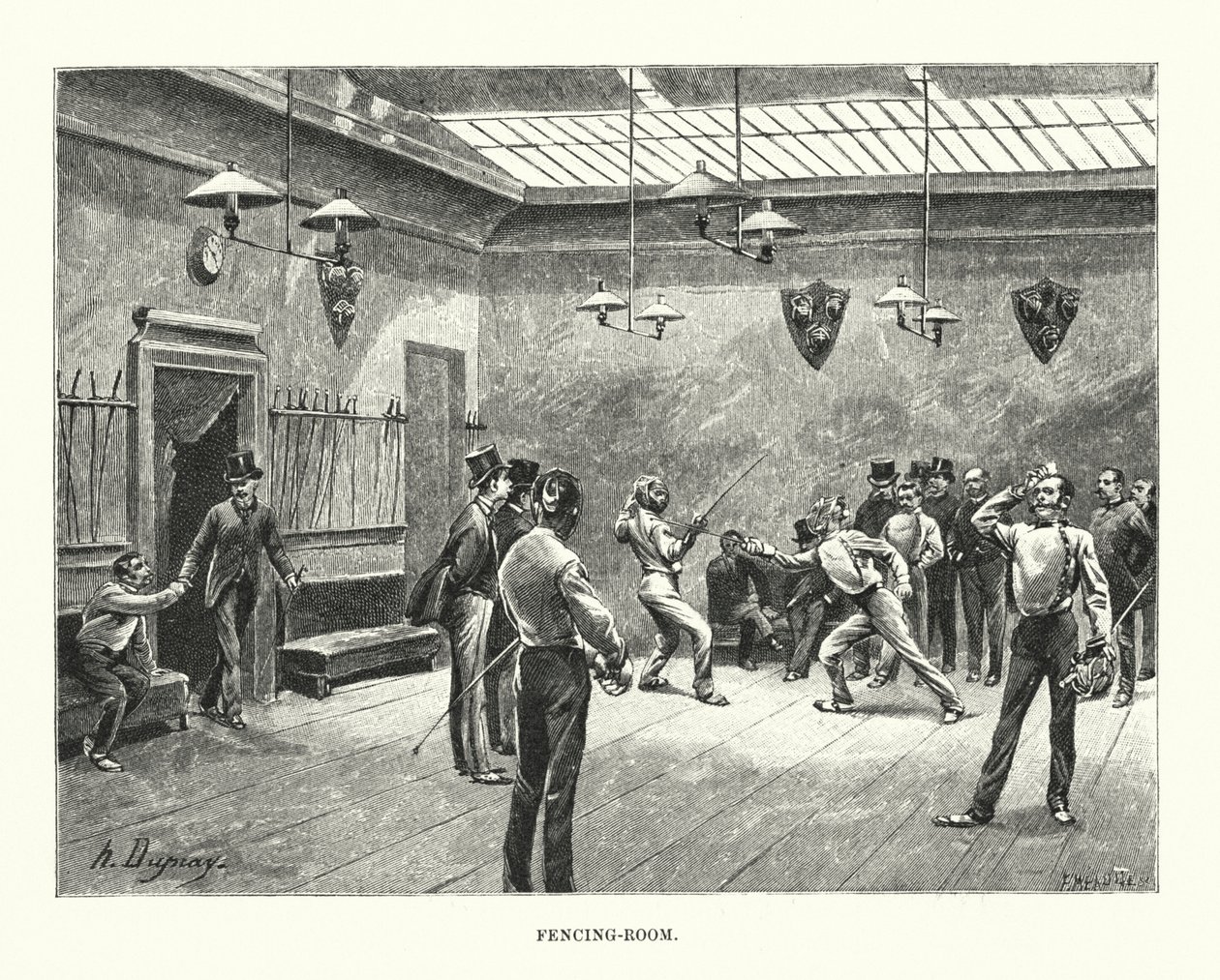 Sala de esgrima (gravura) de Henri-Louis Dupray