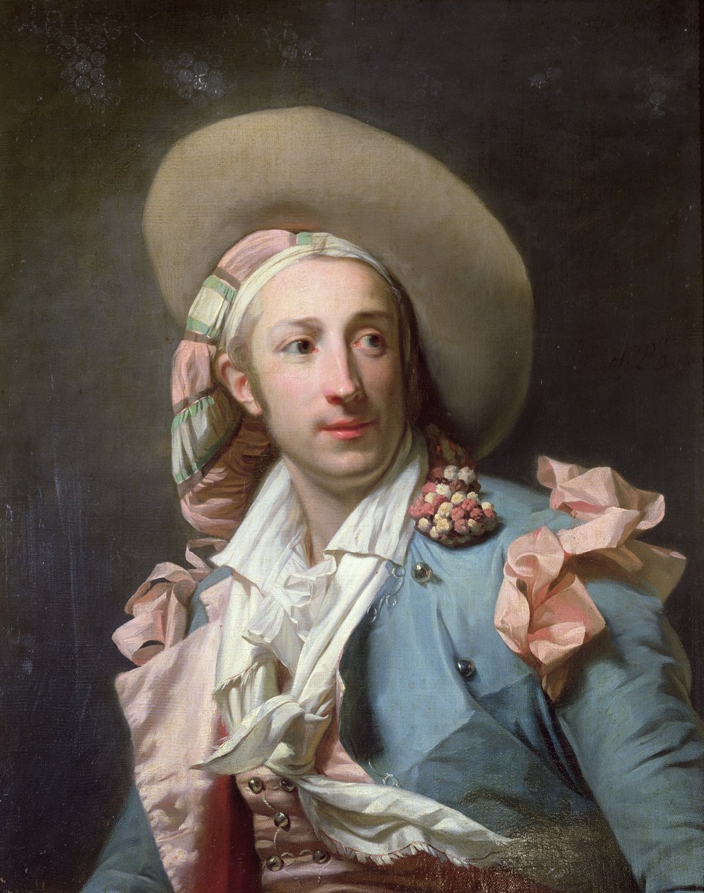 O ator Thenard no papel de Figaro de Henri Pierre Danloux