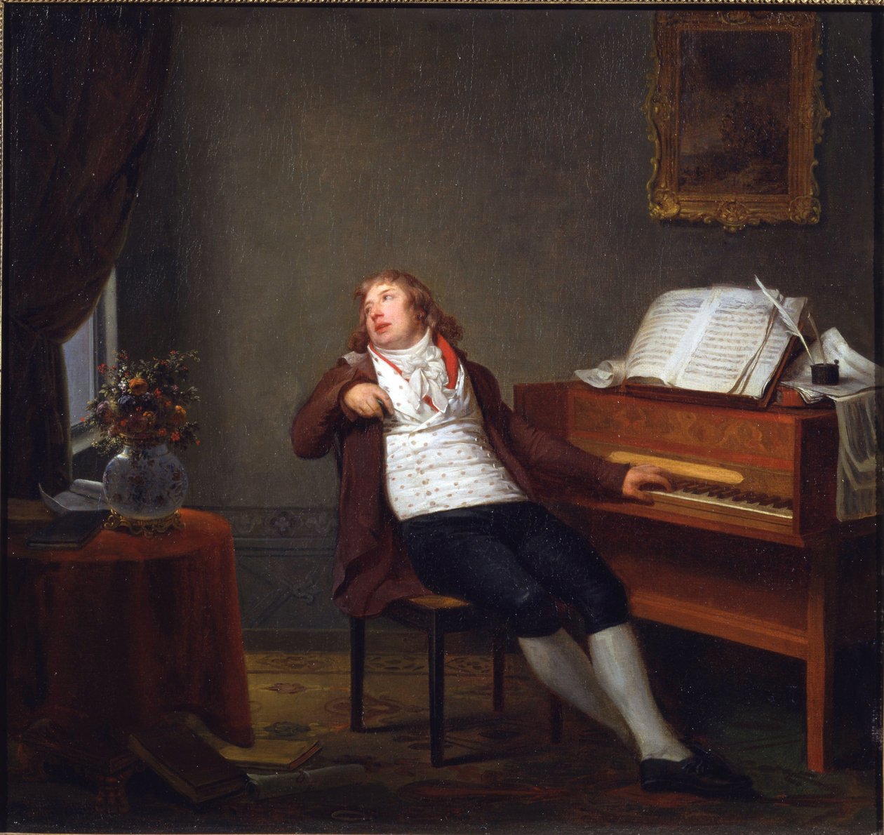 Retrato do pianista e compositor Johann Ladislaus Dussek (1760-1812) por Danloux, Henri-Pierre (1753-1809). Óleo sobre tela de Henri Pierre Danloux