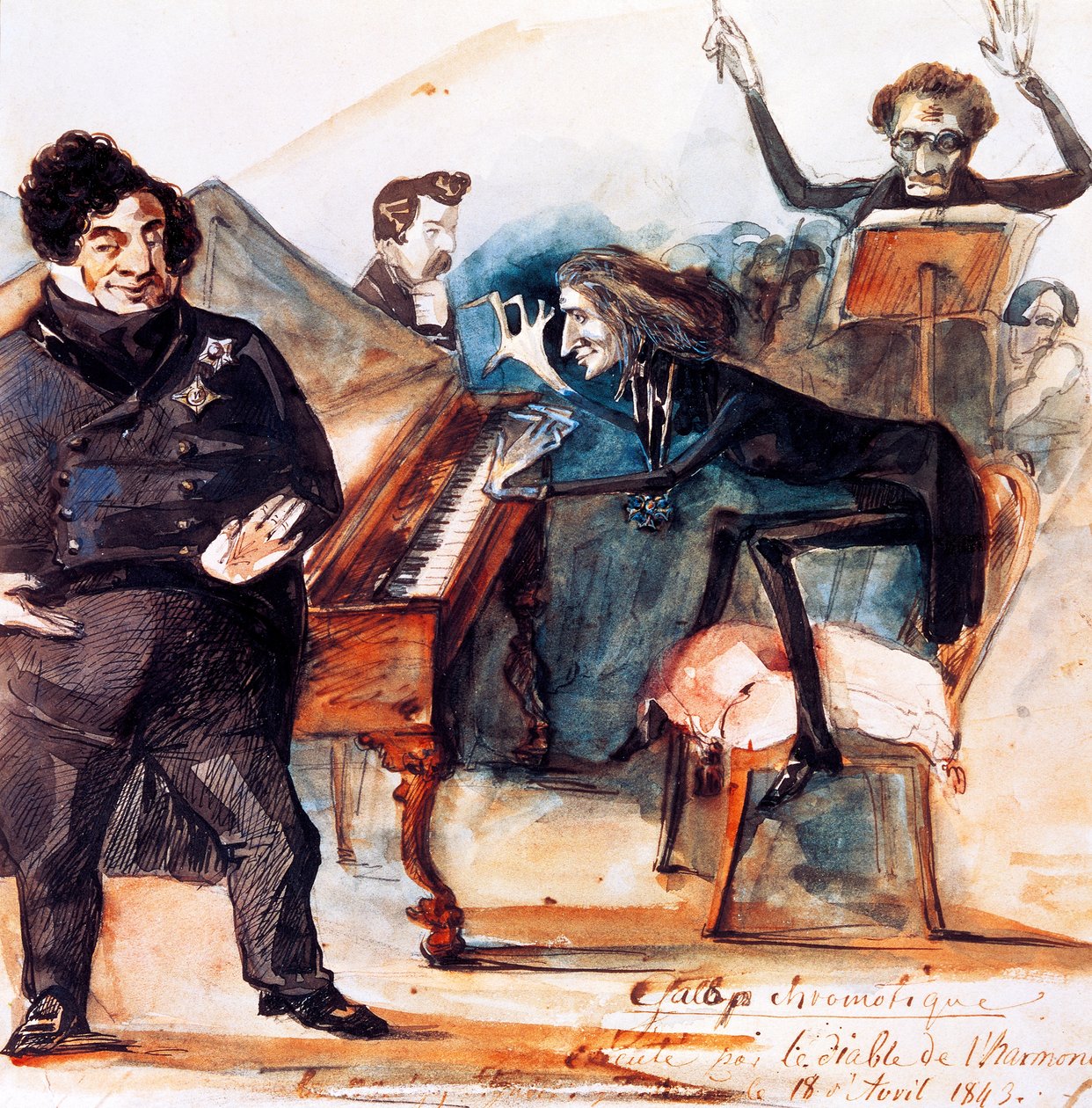 Caricatura de Franz Liszt de Henri (1814-82) Lehmann