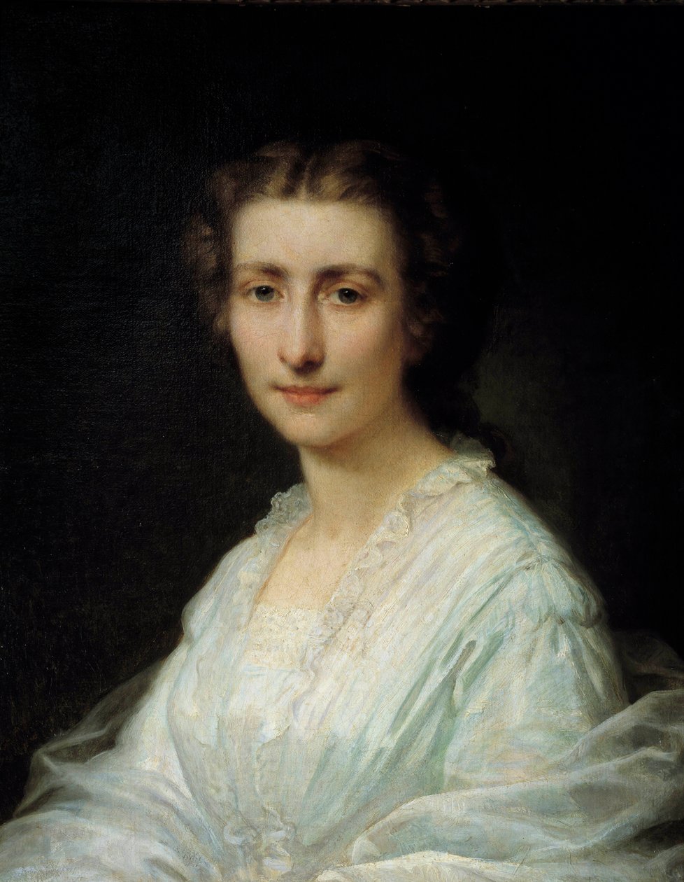 Retrato de uma mulher. Pintura de Henri Lehmann (Karl Ernest (Ernst) Rudolf Heinrich Salem dit) (1814-1882) Paris do século XIX, Musee Carnavalet de Henri Lehmann