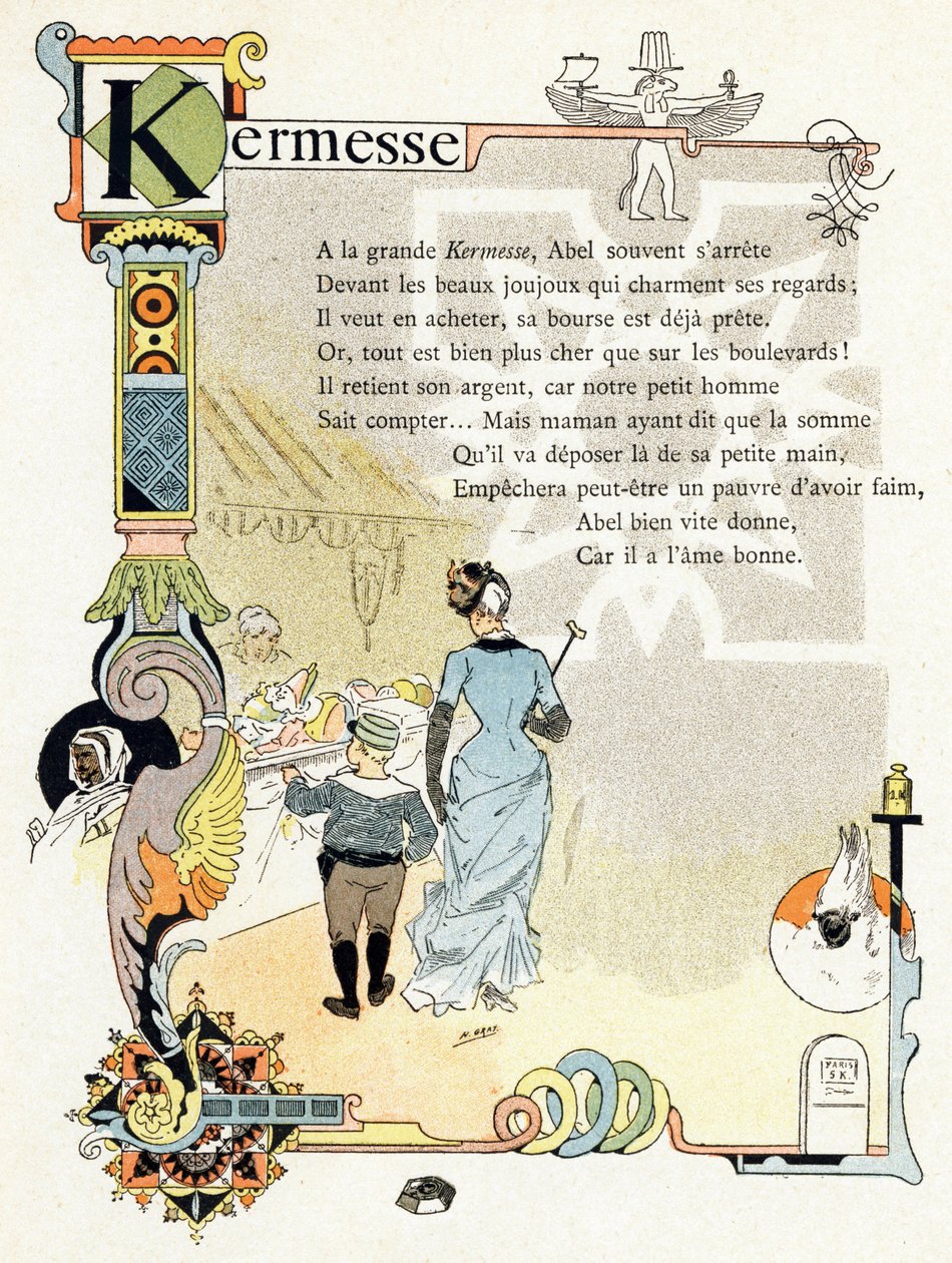 Ilustração para "Alphabet of good examples", c.1890 (gravura) de Henri (1858 1924) Gray