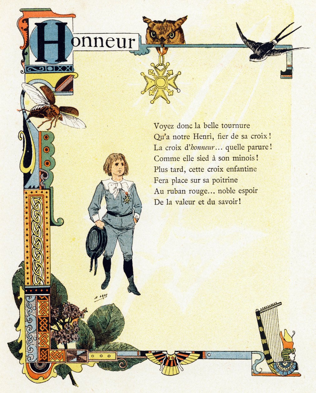 Ilustração para "Alphabet of good examples", c.1890 (gravura) de Henri (1858 1924) Gray
