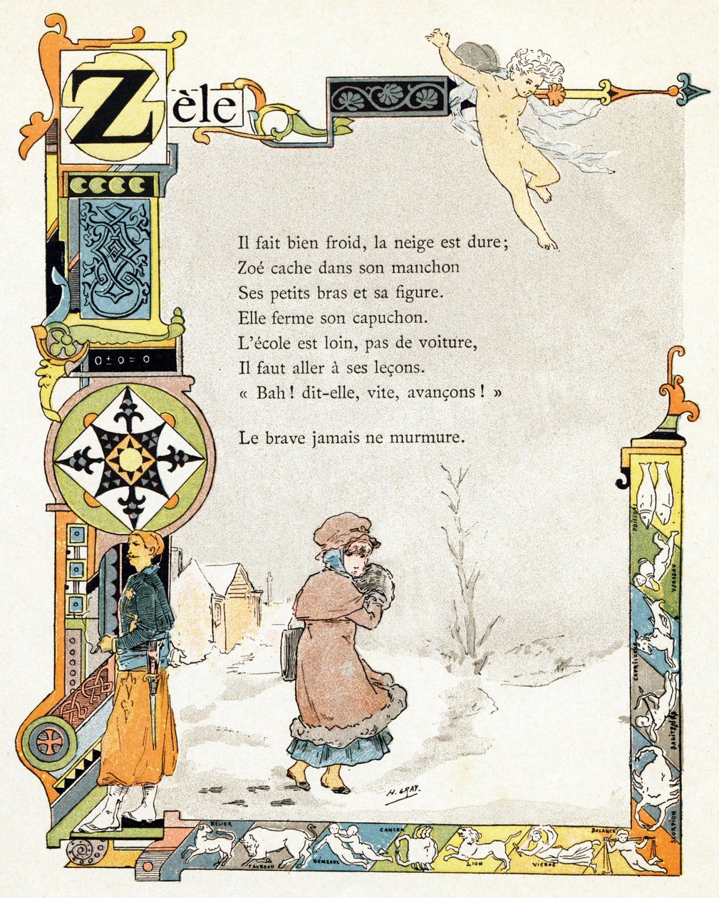 Ilustração para "Alphabet of good examples", c.1890 (gravura) de Henri (1858 1924) Gray
