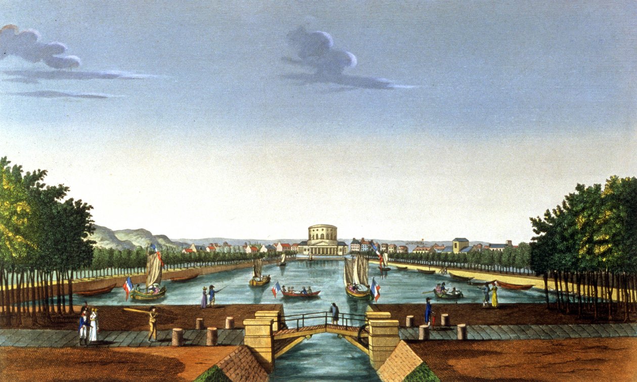 Paris, a bacia de Villette de Henri (after) Courvoisier Voisin