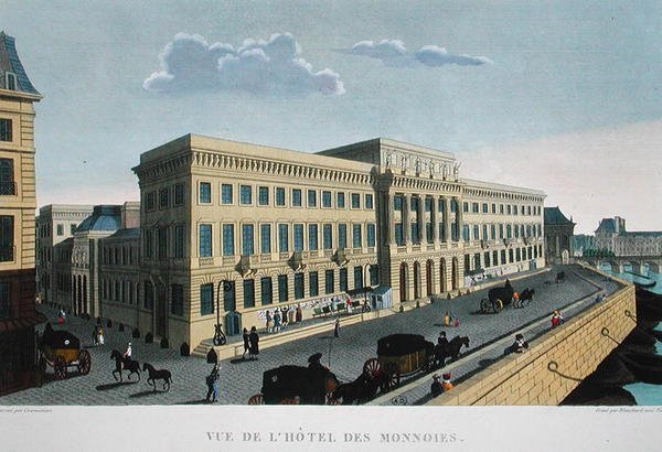 The Hotel des Monnaies, c.1815-20 (gravação a cores) de Henri (after) Courvoisier Voisin