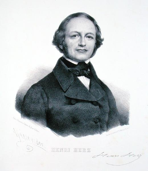 Henri Herz (1803-88) (gravura) de Henri (after) Grevedon