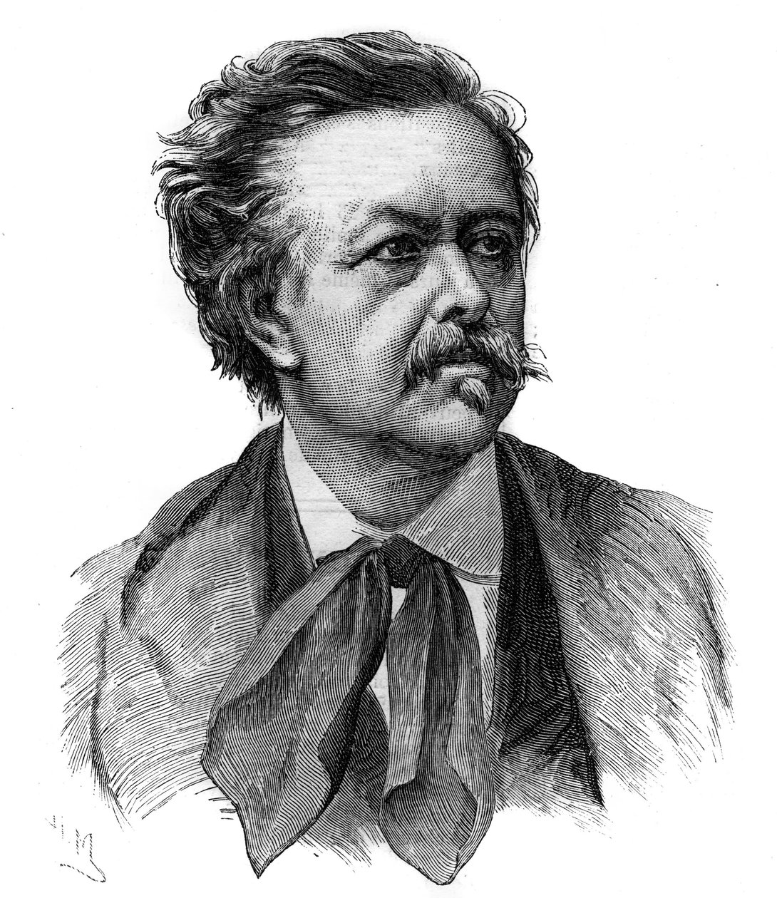 Retrato de Emile Gigault de La Bedolliere (1812-1883) escritor, jornalista e tradutor francês - gravura após o desenho de Henri Meyer de Henri (after) Meyer