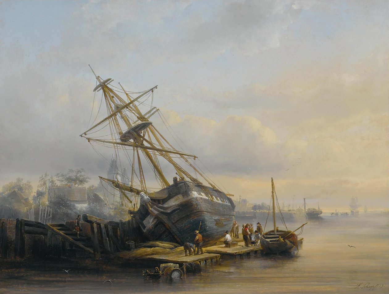 Efetuar reparações no estaleiro

Título(s) alternativo(s):  

Figuras a trabalhar num porto de Henri Adolphe Schaep