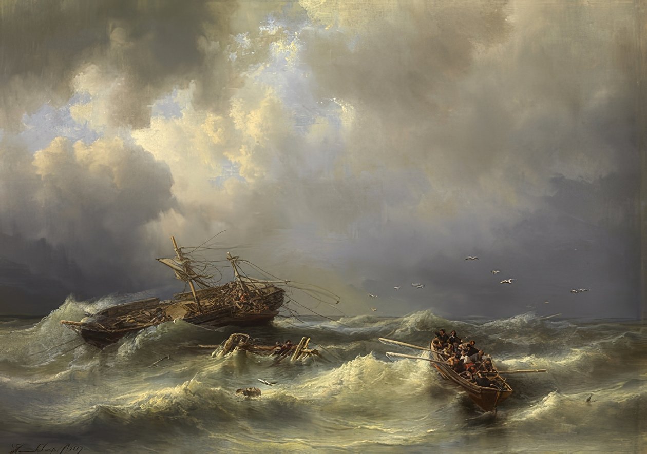 Naufrágio. 1857 de Henri Adolphe Schaep