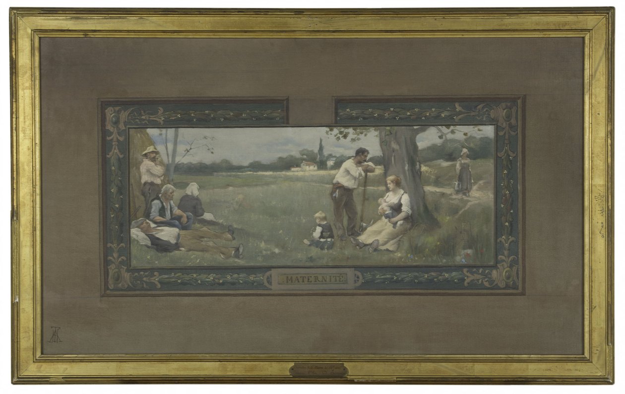 Esboço para a sala de casamentos da Câmara Municipal do 14º distrito: Maternidade, em 1889 (óleo sobre tela) de Henri Adrien Tanoux