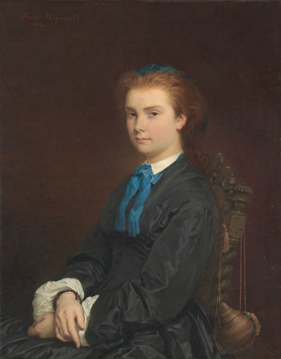 Retrato de uma jovem mulher, 1863 de Henri Alexandre Georges Regnault