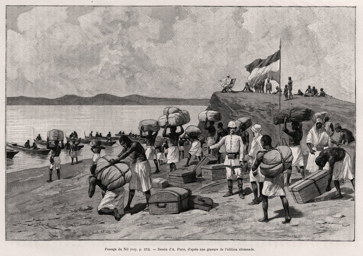 Passagem do Nilo. Gravura de A. Paris para ilustrar a história "Au secours d