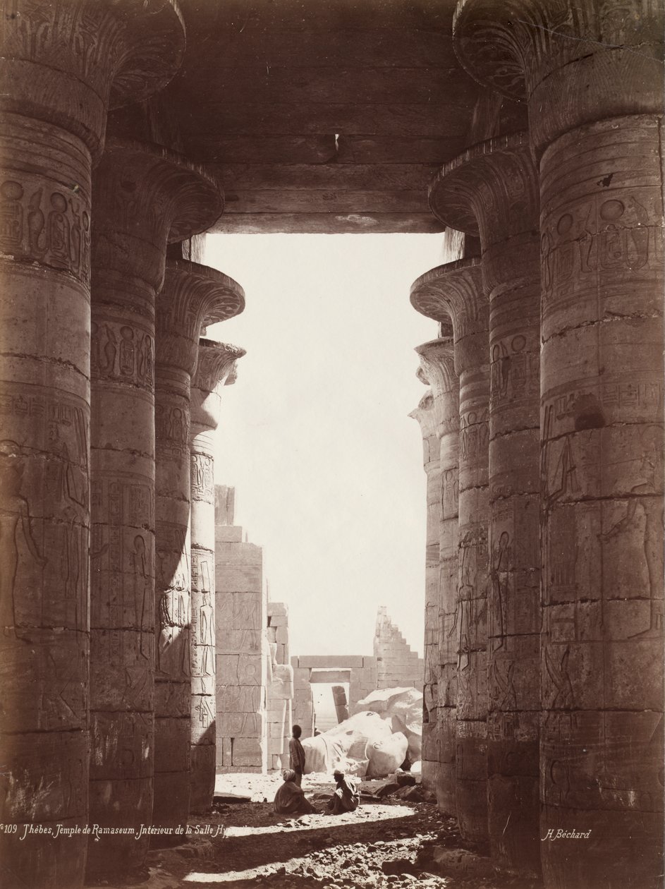 Tebas, Templo do Ramesseum, Interior do Salão Hipóstilo de Henri Béchard